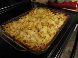 Baked penne dinner