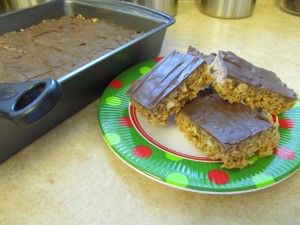 caramel rice krispie bars